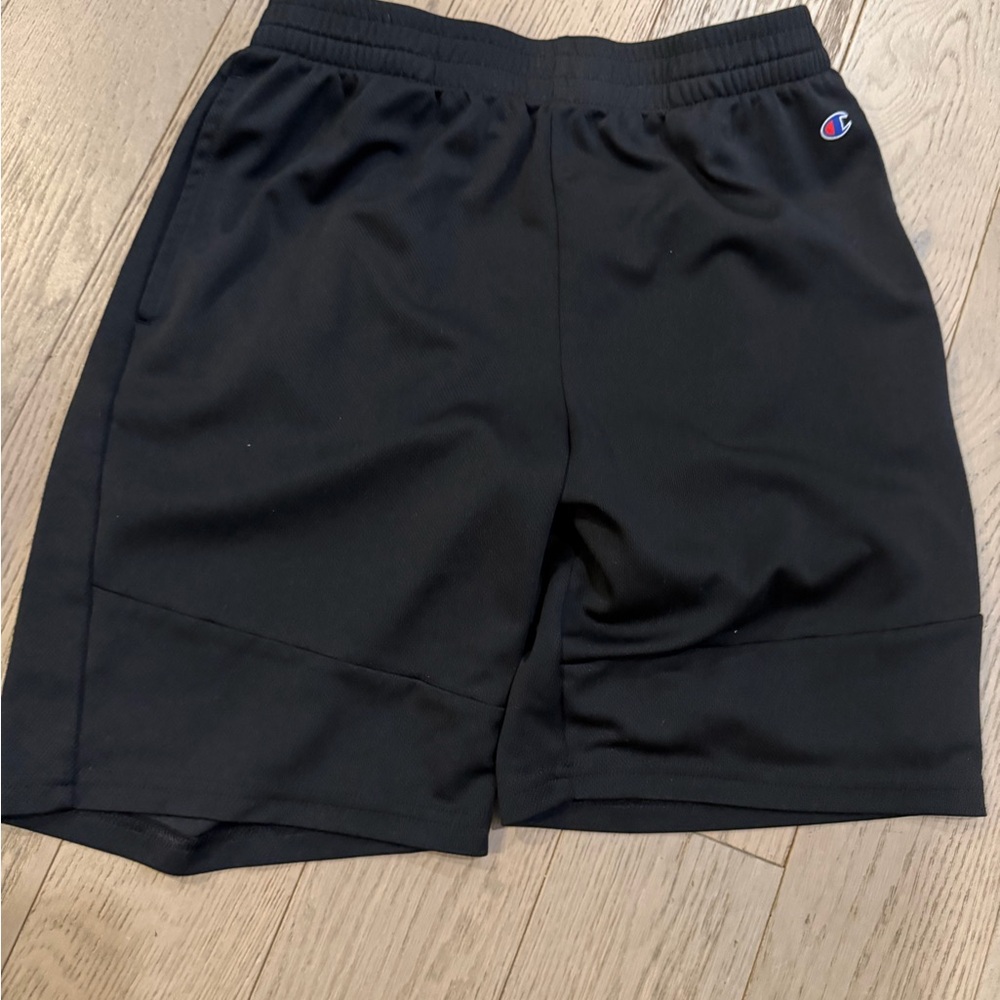 Champion Black Boys Athletic Shorts with Logo